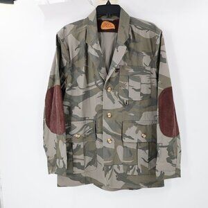 Tilden chore jacket men's Large camouflage Corduroy elbow patches pockets field